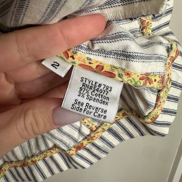 CAbi womens Nautical Ticking Blue and White striped Blazer‎ - Picture 7 of 9